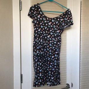 Black with flower print dress